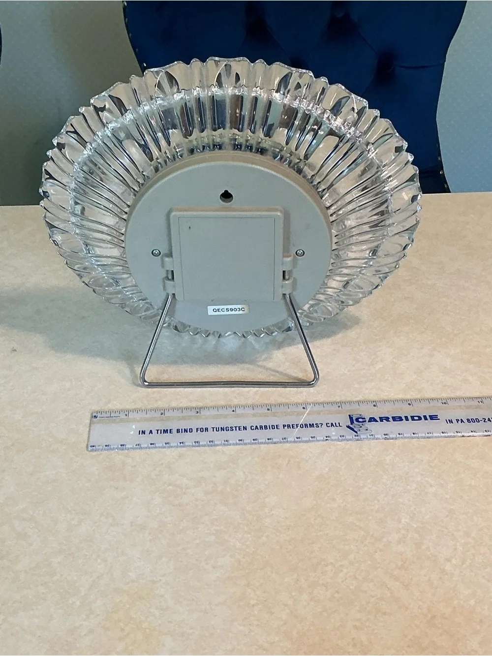 Clear Crystal Glass Wall Clock with Black Face